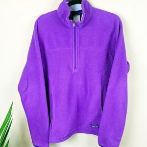 Patagonia Purple Quarter-Zip Fleece Jacket Sz XL